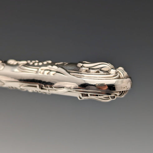 1836 British Antique Pure Silver Handle Fish Cutlery Pair Elkington